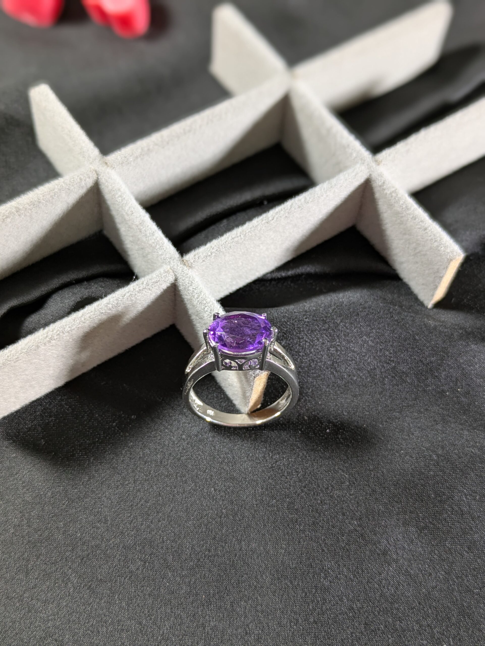 Celestial Amethyst Silver Ring – The Stone of Spiritual Growth - Image 8