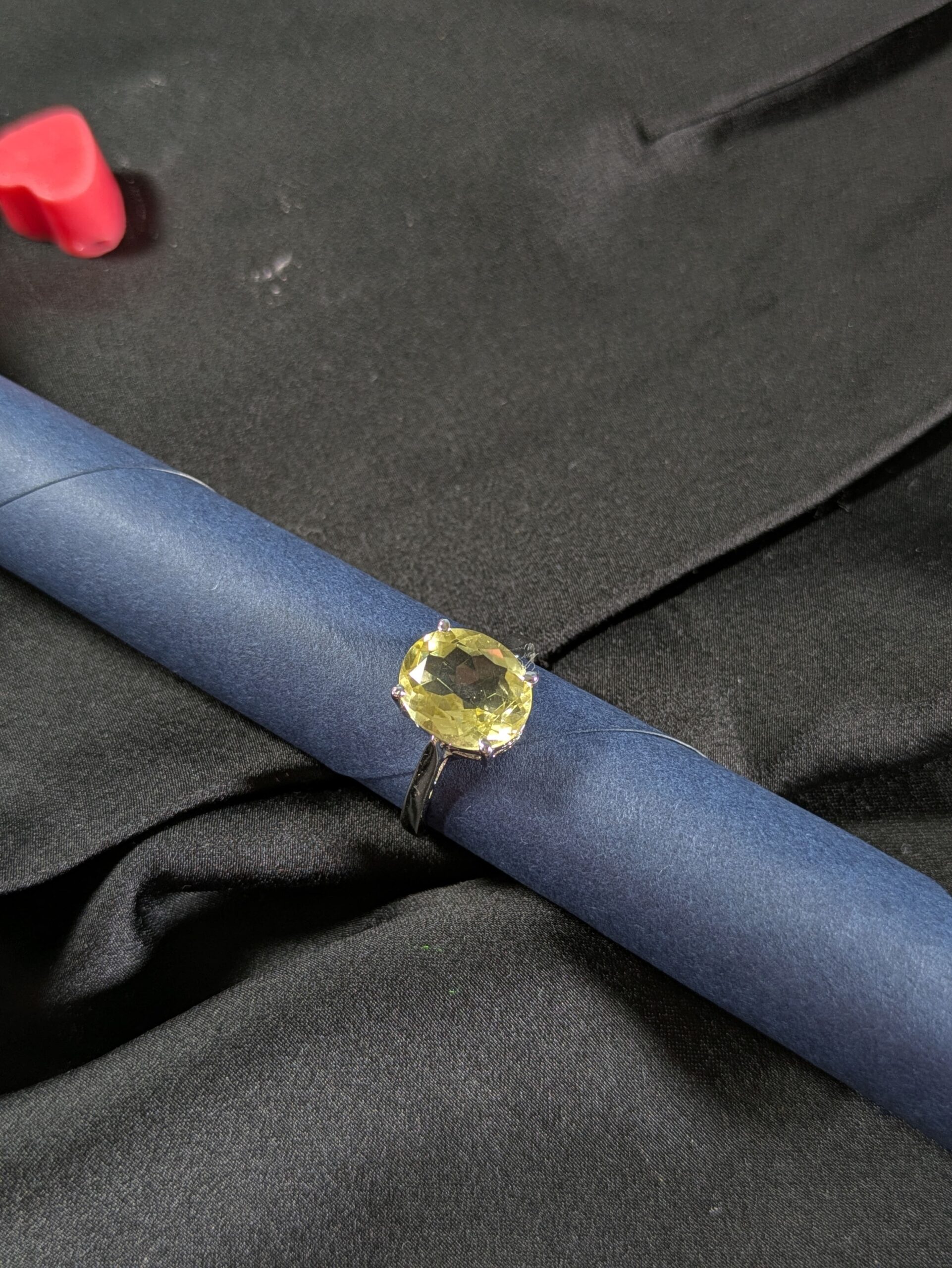 Handcrafted Natural Stone Silver Ring (LRD-453-LT) - Image 9