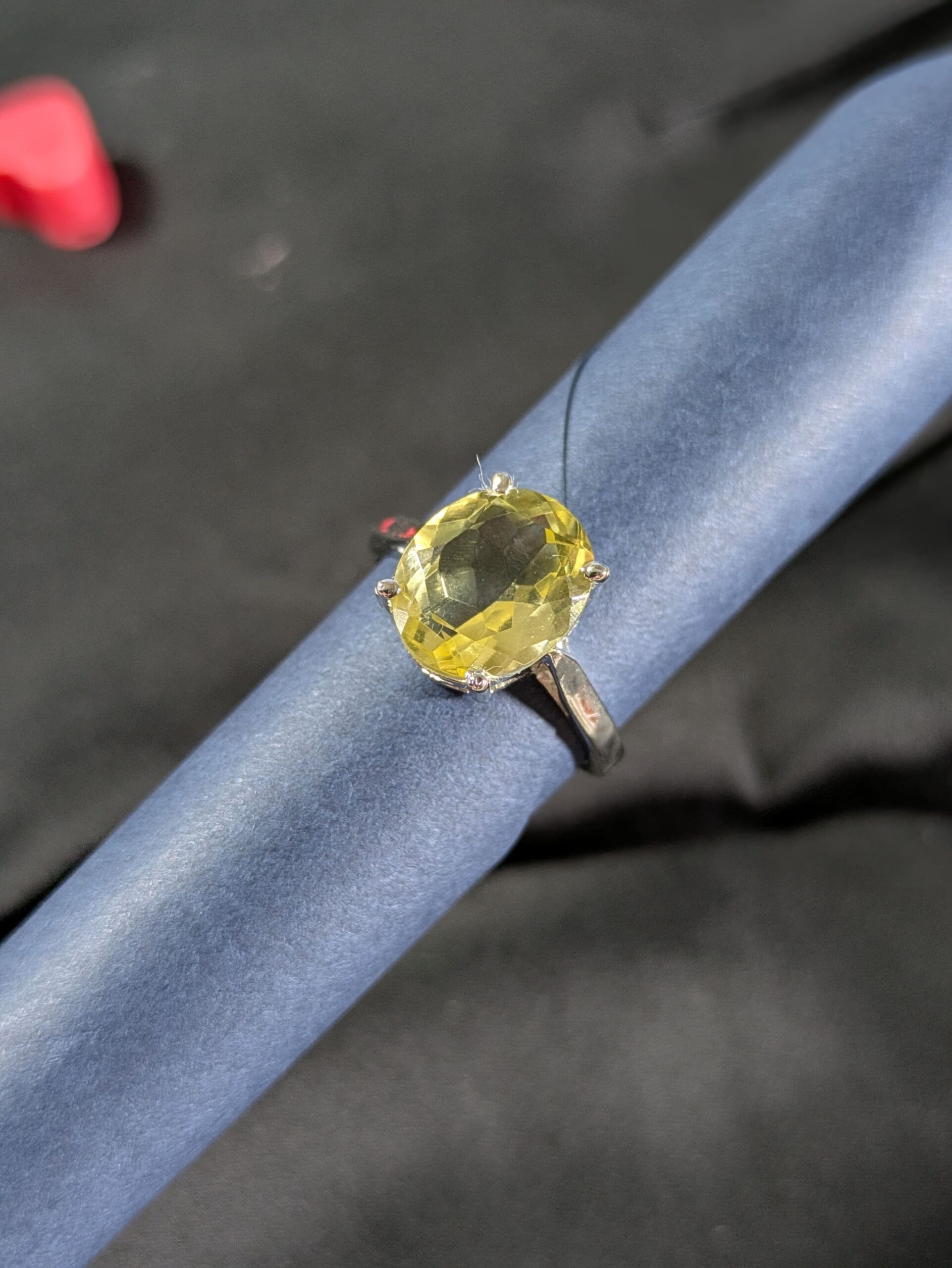 Handcrafted Natural Stone Silver Ring (LRD-453-LT) - Image 8