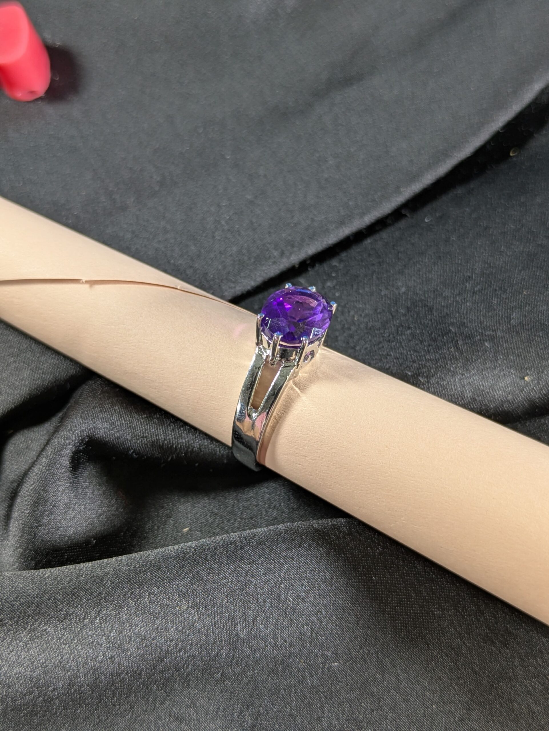 Celestial Amethyst Silver Ring – The Stone of Spiritual Growth - Image 9