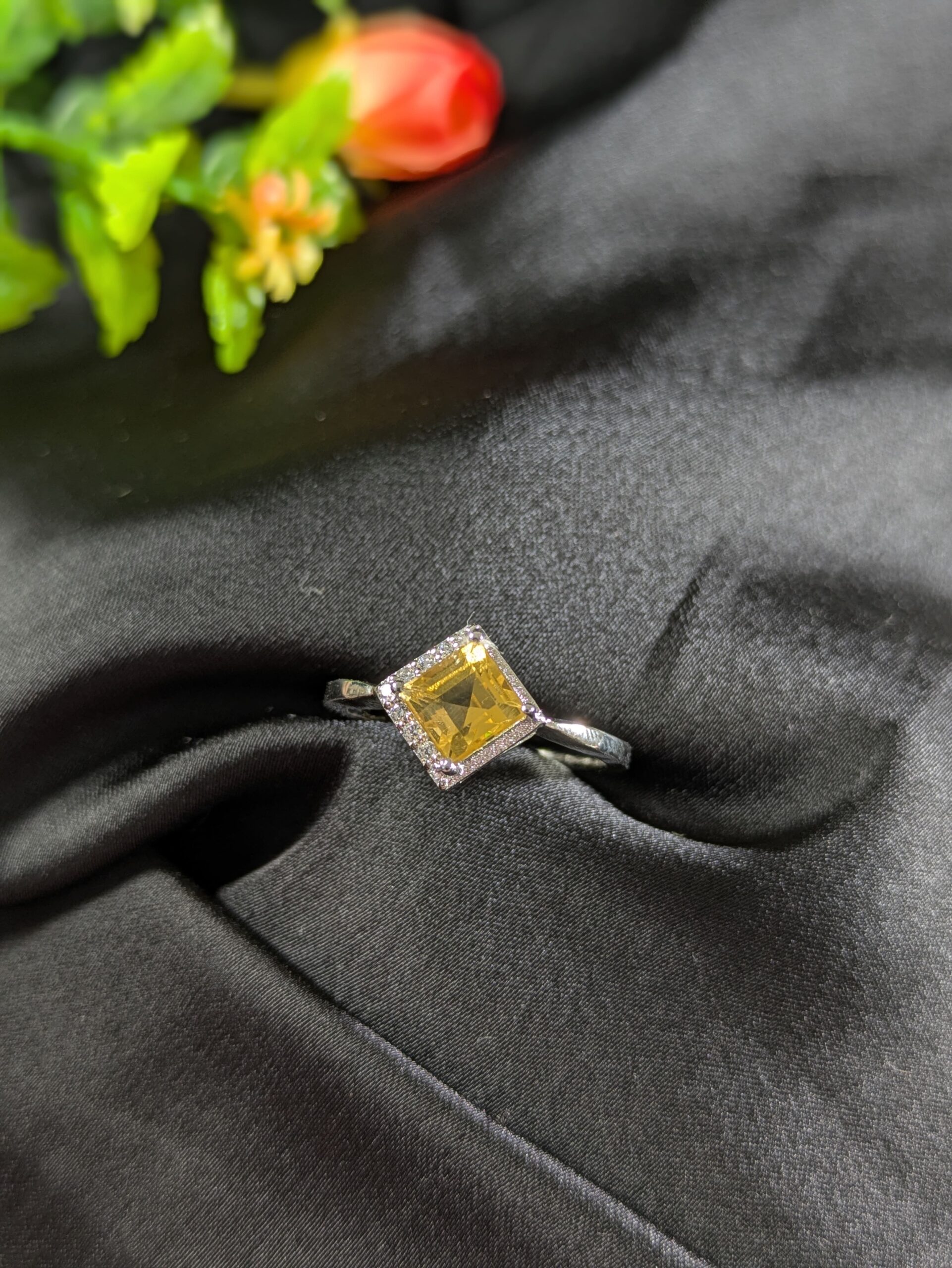 Sun Aura Citrine Zircon Ring – Radiance of Prosperity - Image 6
